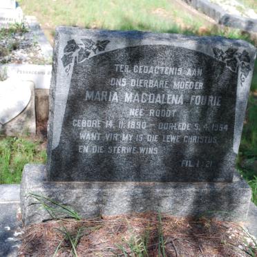 FOURIE Maria Magdalena nee ROODT 1890-1954