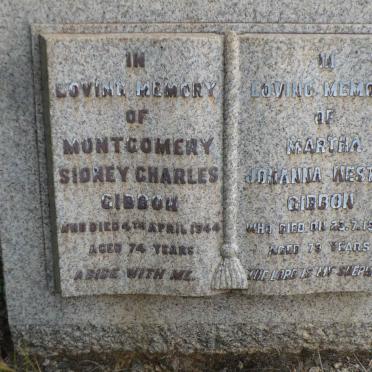 GIBBON Montgomery Sidney Charles -1944 &amp; Martha Johanna Hester -1967