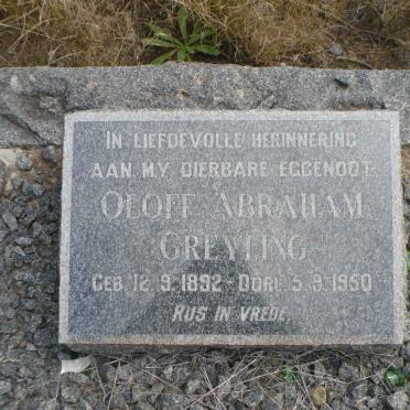 GREYLING Oloff Abraham 1892-1950
