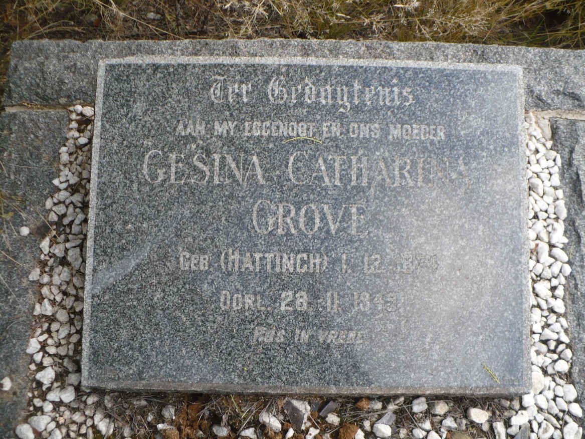 GROVE Gesina Catharina nee HATTINGH 1874-1949