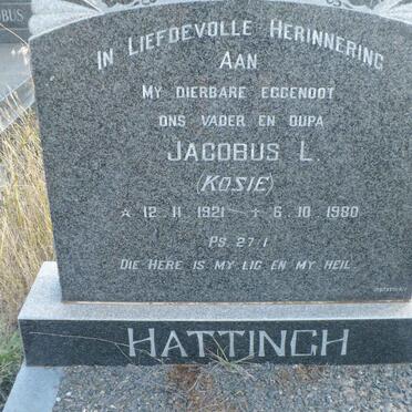 HATTINGH Jacobus L. 1921-1980