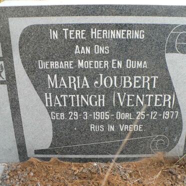 HATTINGH Maria Joubert nee VENTER 1905-1977