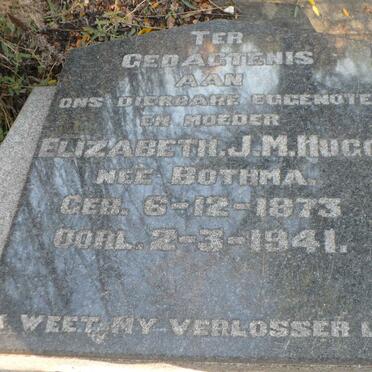 HUGO Elizabeth J.M. nee BOTHMA 1873-1941