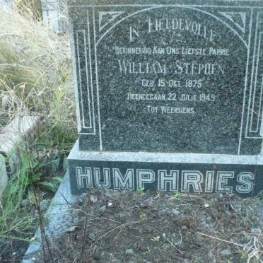 HUMPHRIES William Stephen 1875-1949