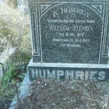 HUMPHRIES William Stephen 1875-1949