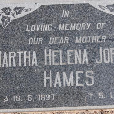 HAMES Martha Helena Jordina 1897-1975