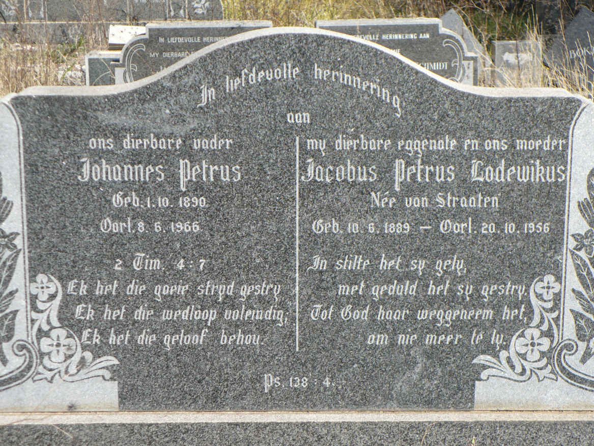HATTINGH Johannes Petrus 1890-1966 & Jacobus Petrus Lodewikus VAN STRAATEN 1889-1956