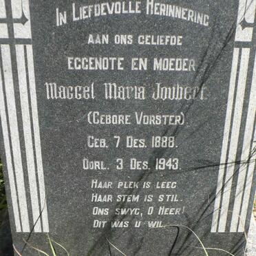 JOUBERT Maccel Maria nee VORSTER 1888-1943