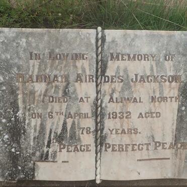 JACKSON Hannah Airdes -1932