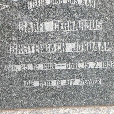 JORDAAN Sarel Gerhardus Breitenbach 1918-1952