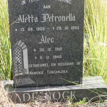 KOCK Alec, de 1910-1940 &amp; Aletta Petronella 1909-1993