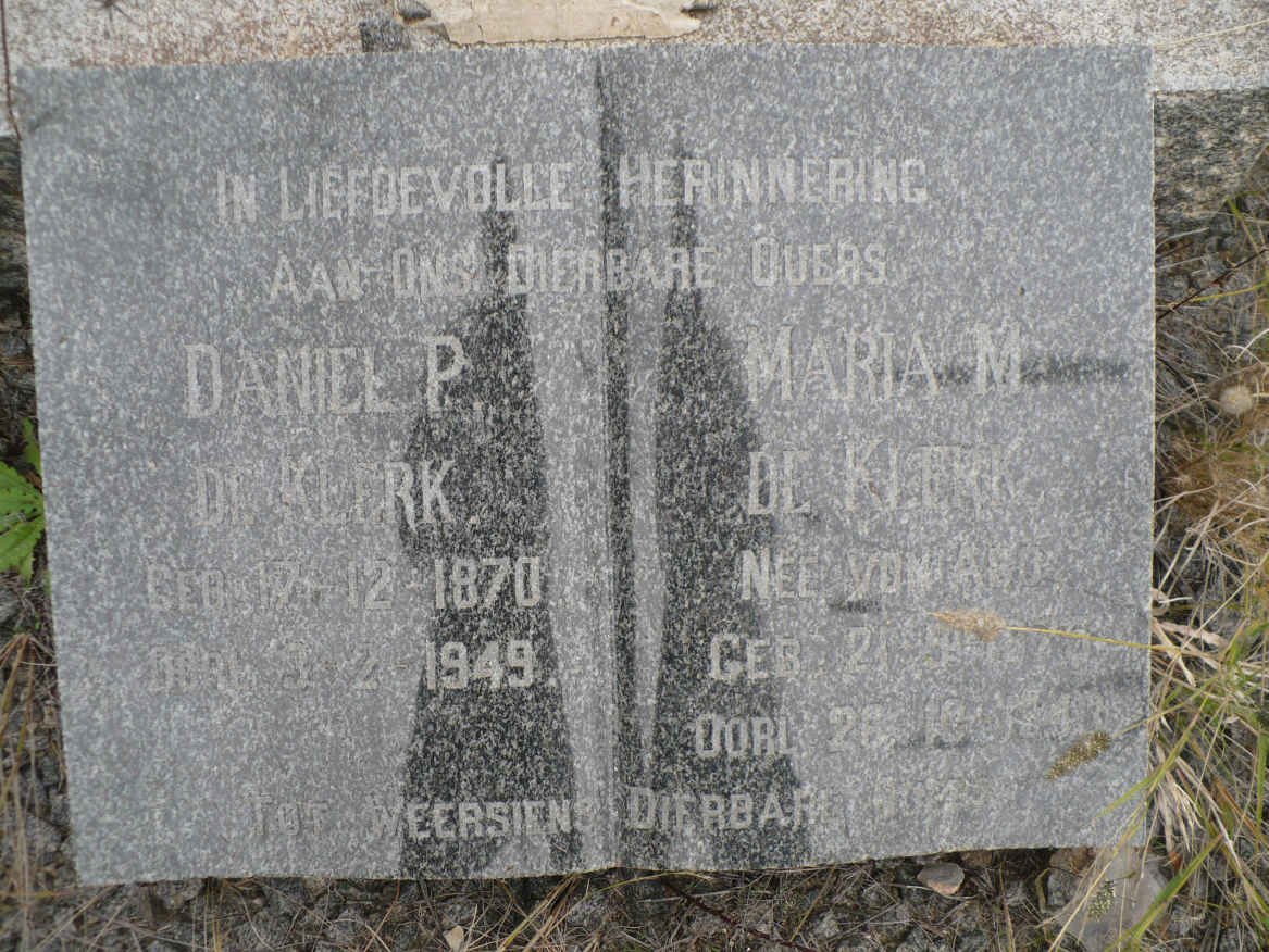KLERK Daniel P., de 1870-1949 &amp; Maria M. VON ABO