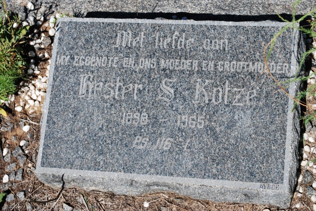 KOTZE Hester S. 1898-1965