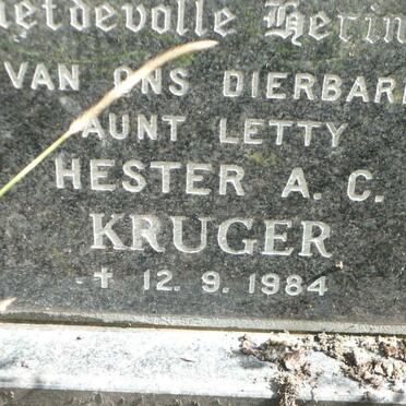 KRUGER Hester A.C. -1984