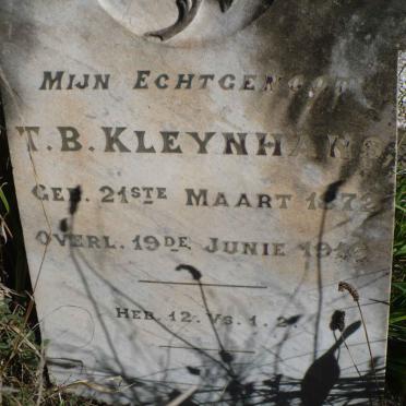 KLEYNHANS T.B. 1872-1916