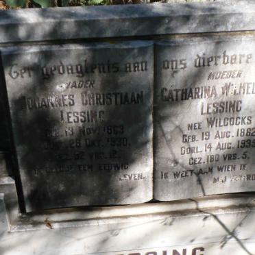 LESSING Johannes Christiaan 1863-1930 &amp; Catharina Wilhelmina  WILCOCKS 1862-1935