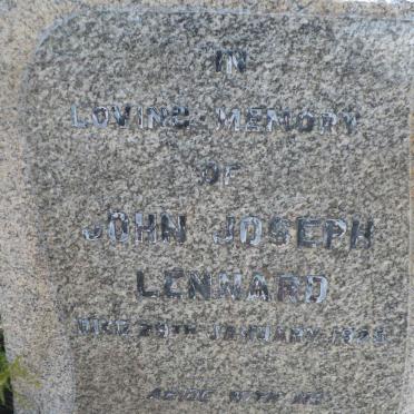LENNARD John Joseph -1929