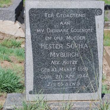 MYBURGH Hester Sophia nee KOTZE 1889-1944