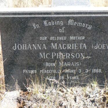 McPHERSON Johanna Magrieta nee MARAIS -1968