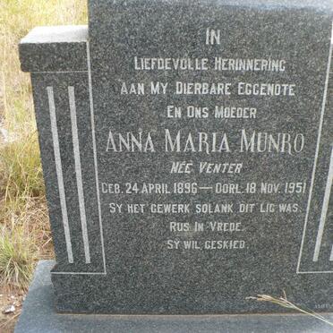 MUNRO Anna Maria nee VENTER 1896-1951