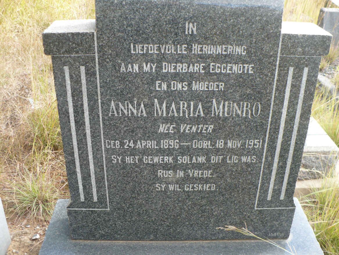 MUNRO Anna Maria nee VENTER 1896-1951