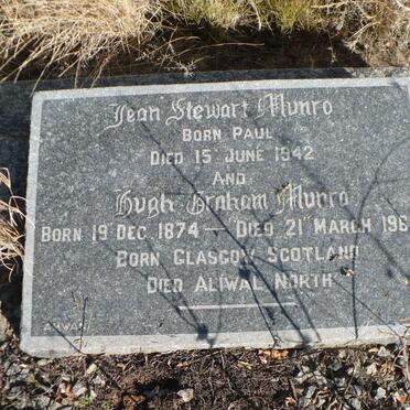 MUNRO Hugh Graham 1874-1963 &amp; Jean Stewart PAUL -1942