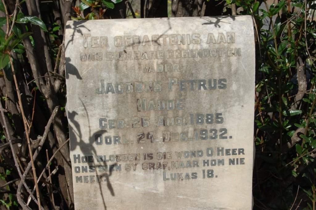 NAUDE Jacobus Petrus 1885-1932