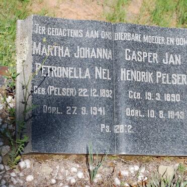 PELSER Casper Jan Hendrik 1890-1943 :: NEL Martha Johanna Petronella nee PELSER 1892-1941