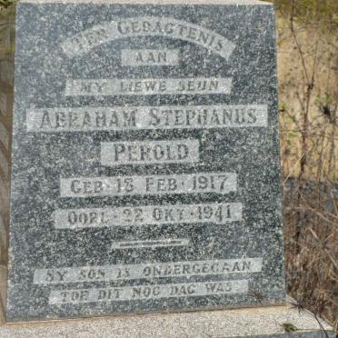 PEROLD Abraham Stephanus 1917-1941
