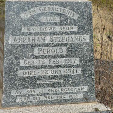 PEROLD Abraham Stephanus 1917-1941
