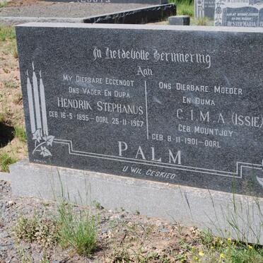 PALM Hendrik Stefanus 1895-1967 &amp; C.I.M.A. MOUNTJOY 1901-