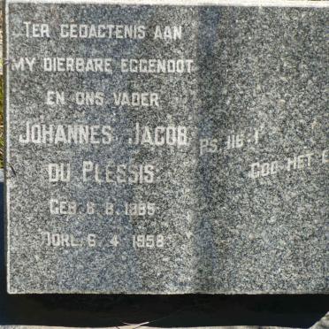 PLESSIS Johannes Jacob, du 1885-1958