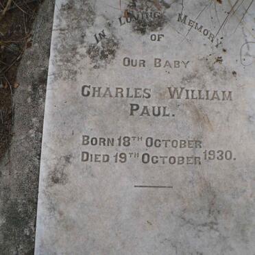 PAUL Charles William 1930-1930