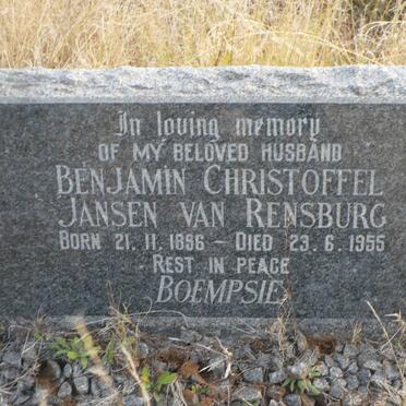 RENSBURG Benjamin Christoffel, Jansen van 1896-1955