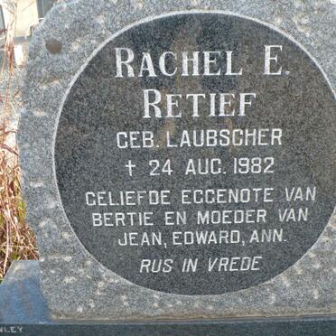 RETIEF Rachel E. nee LAUBSCHER -1982