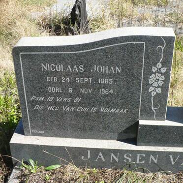 RENSBURG Nicolaas Johan, Jansen van 1885-1964