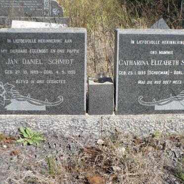 SCHMIDT Jan Daniel 1889-1956 &amp; Catharina Elizabeth SCHOEMAN 1899-1981