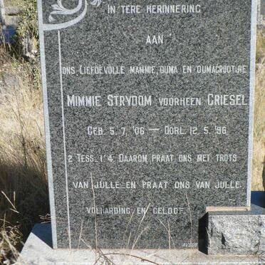 STRYDOM Mimmie voorheen GRIESEL 1906-1996