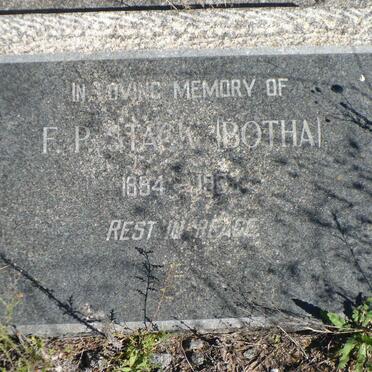 STACK F.P. nee BOTHA 1884-19??