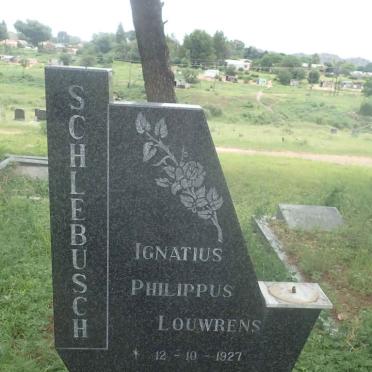 SCHLEBUSCH Ignatius Philippus Louwrens 1927-1988