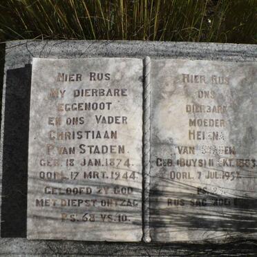STADEN Christiaan P., van 1874-1944 &amp; Helena BUYS 1883-1957