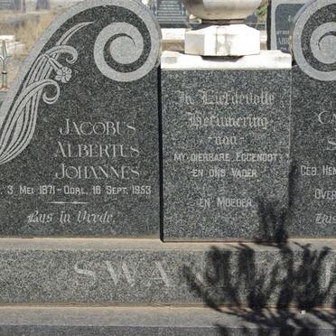 SWANEPOEL Jacobus Albertus Johannes 1871-1953 &amp; Catharina Susanna HENNING 1879-1969