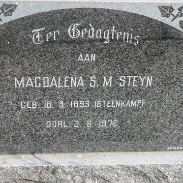 STEYN Magdalena S.M. nee STEENKAMP 1893-1972