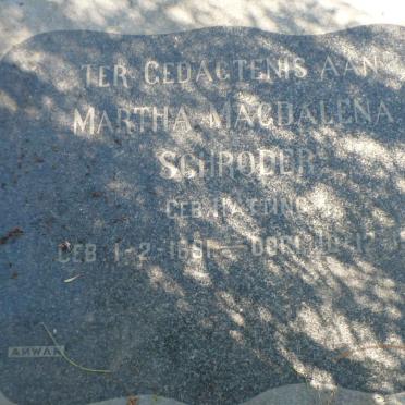 SCHRÖDER Martha Magdalena nee HATTING 1891-1971