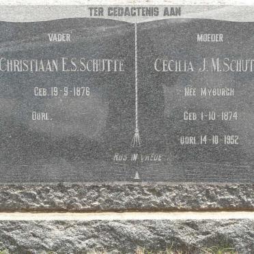 SCHUTTE Christiaan E.S. 1876- &amp; Cecilia J.M. MYBURGH 1874-1952