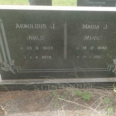 SCHOOMBEE Arnoldus J. 1893-1979 &amp; Maria J. 1893-1987