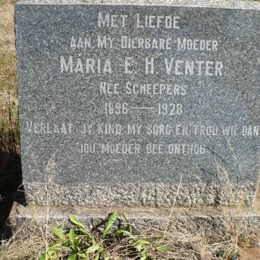 VENTER Maria E.H. nee SCHEEPERS 1896-1928