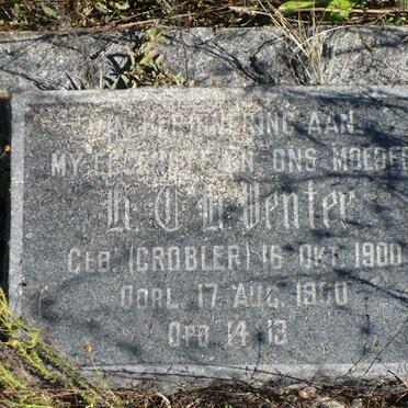 VENTER H.C.H. nee GROBLER 1900-1960