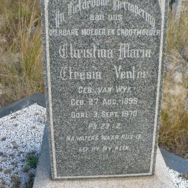 VENTER Christina Maria Efresia nee VAN WYK 1895-1970