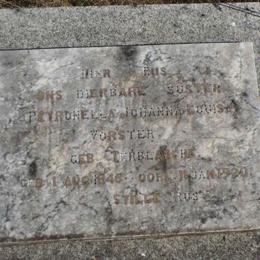 VORSTER Petronella Johanna Louisa nee TERBLANCHE 1845-1920